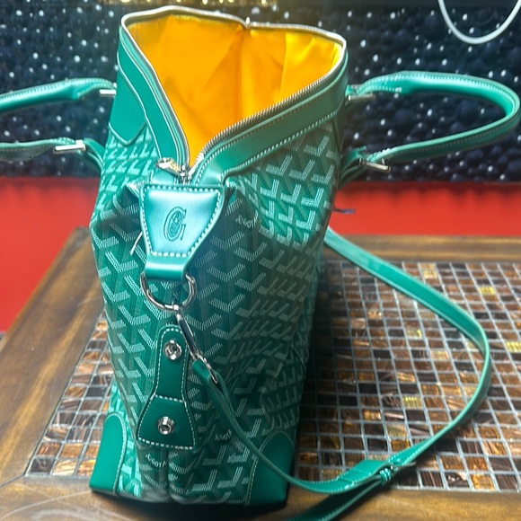 Goyard Teal Patterned Travel Bag - Picture 6 of 10